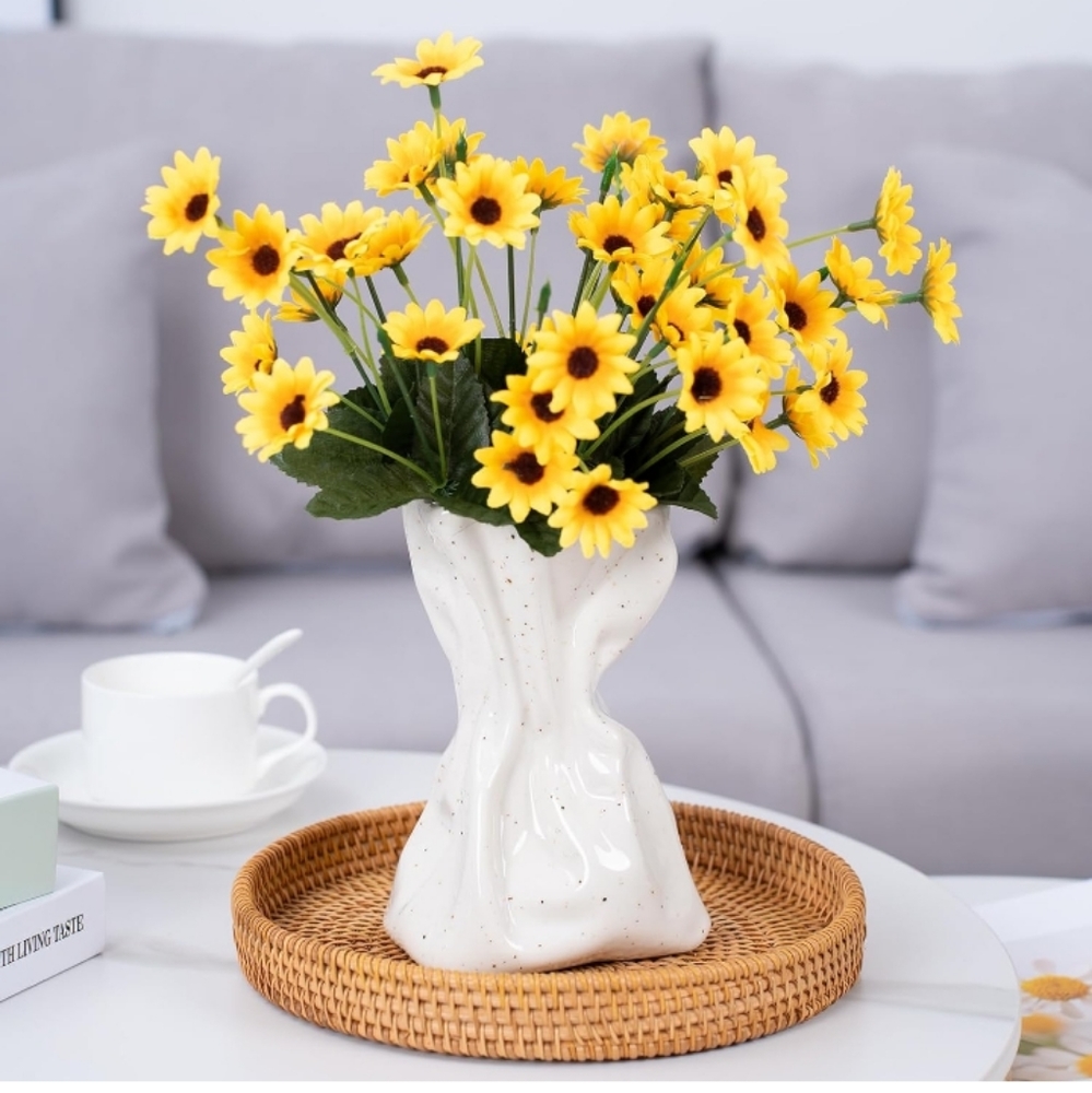 White Ceramic Bud Vase | Small Modern Minimalist Home Decor” - Picture 4 of 4